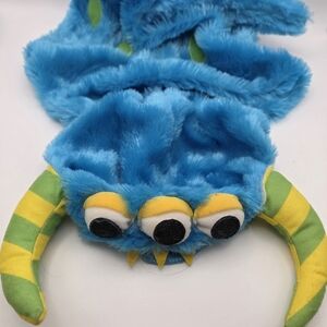 Sweet Cheeks Blue Green Plush Monster Horned Hooded Dog Costume Size Medium